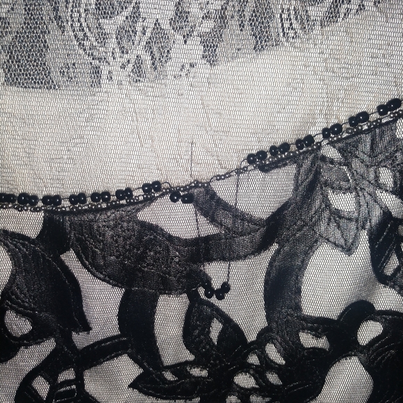 Sue Wong Lace and Leather Beaded Dress - Picture 2 of 8